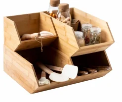 BAMBOO Armoire à Tiroirs 2 Tiroirs Naturel