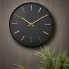BLACK Horloge Murale Noir