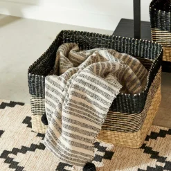 BOBO Panier Tiroir Noir, Naturel