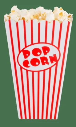 CINEMA Gobelet Pop-corn Set De 8 Blanc, Rouge
