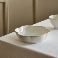 DAHLIA FLOWER Assiette Creuse Blanc