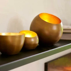 GIMINI Support Bougie Chauffe-plat Cuivre