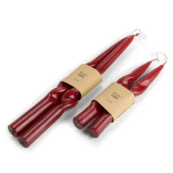 GLOSSY Set De 2 Bougies Rouge Foncé