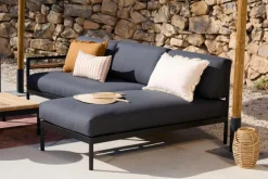 HANNA Chaise Longue Teck Noir