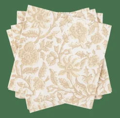 HENNA FLOWER Set De 20 Serviettes Rouge, Beige