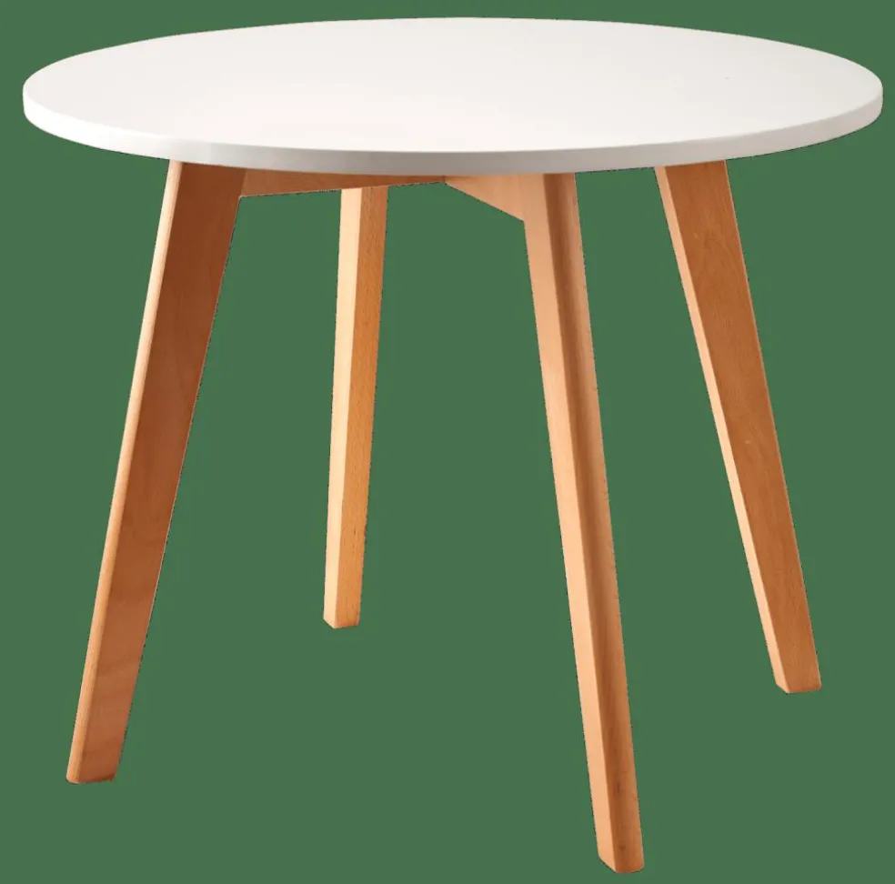 MATHIAS Table Pour Enfants Avec 2 Chaises Natural/blanc