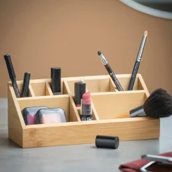 ORGANOO Porte-cotons-tiges Transparent, Naturel