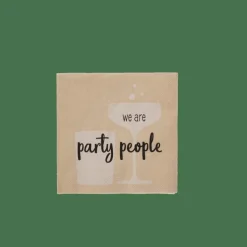 PARTY PEOPLE Set De 20 Serviettes Beige
