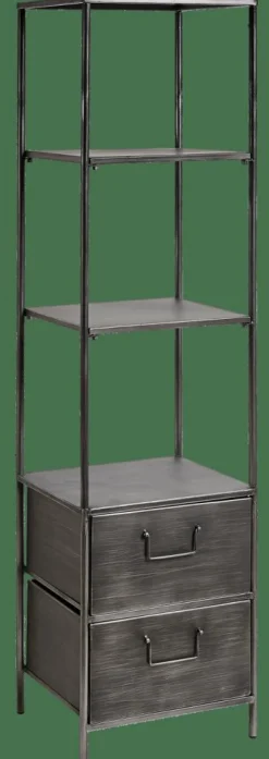 PHARMA Étagère Murale Avec 2 Tiroirs Noir