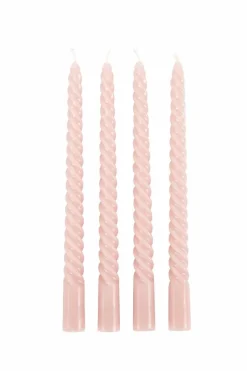 TWIST Bougies Torsadées Set De 4 Rouge